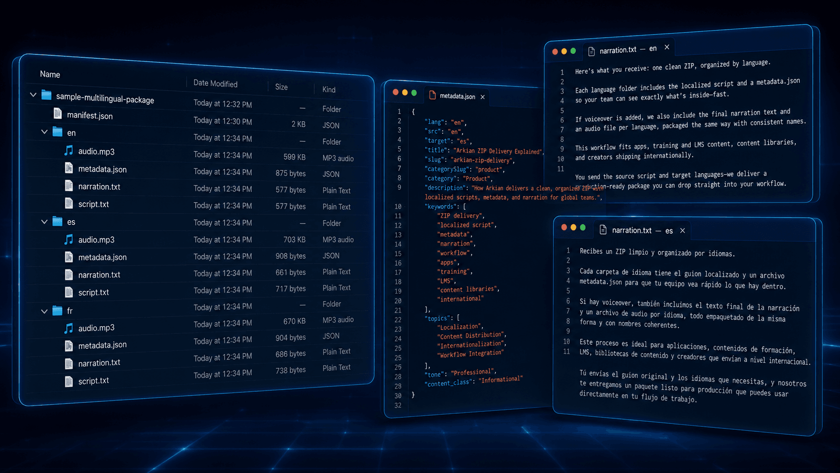 Arkian multilingual production visual